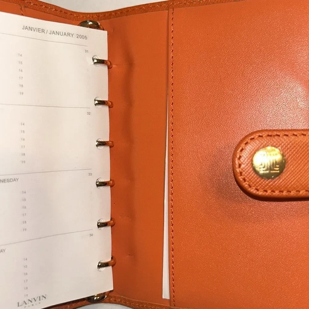 Lanvin Orange Agenda Wallet Notebook